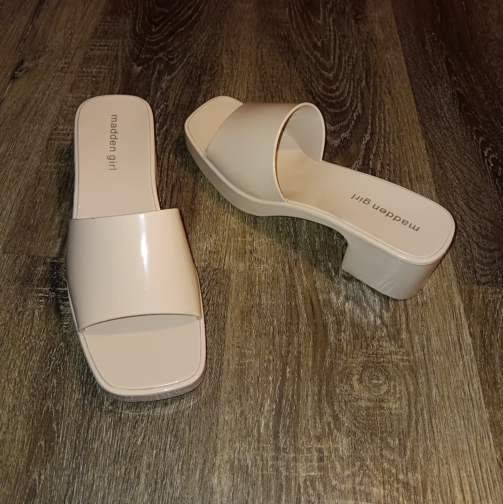 Madden Girl Slide Block Heel Sandals